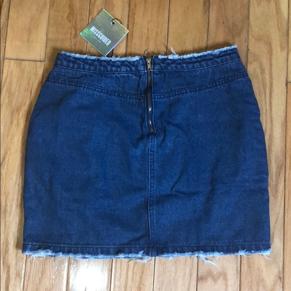 Missguided Petite Blue Lace Front Denim Skirt - Picture 6 of 6